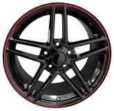 19" Black Red Band wheel replacement for Chevy Corvette  2005-2013. Replica Rim 7387762